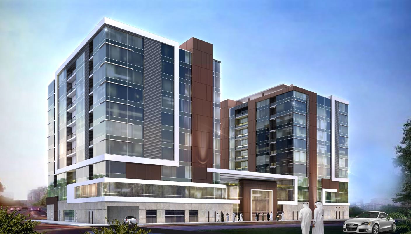 Al Zebaq Property Airport Road Building: two residential and commercial blocks on a shared podium
